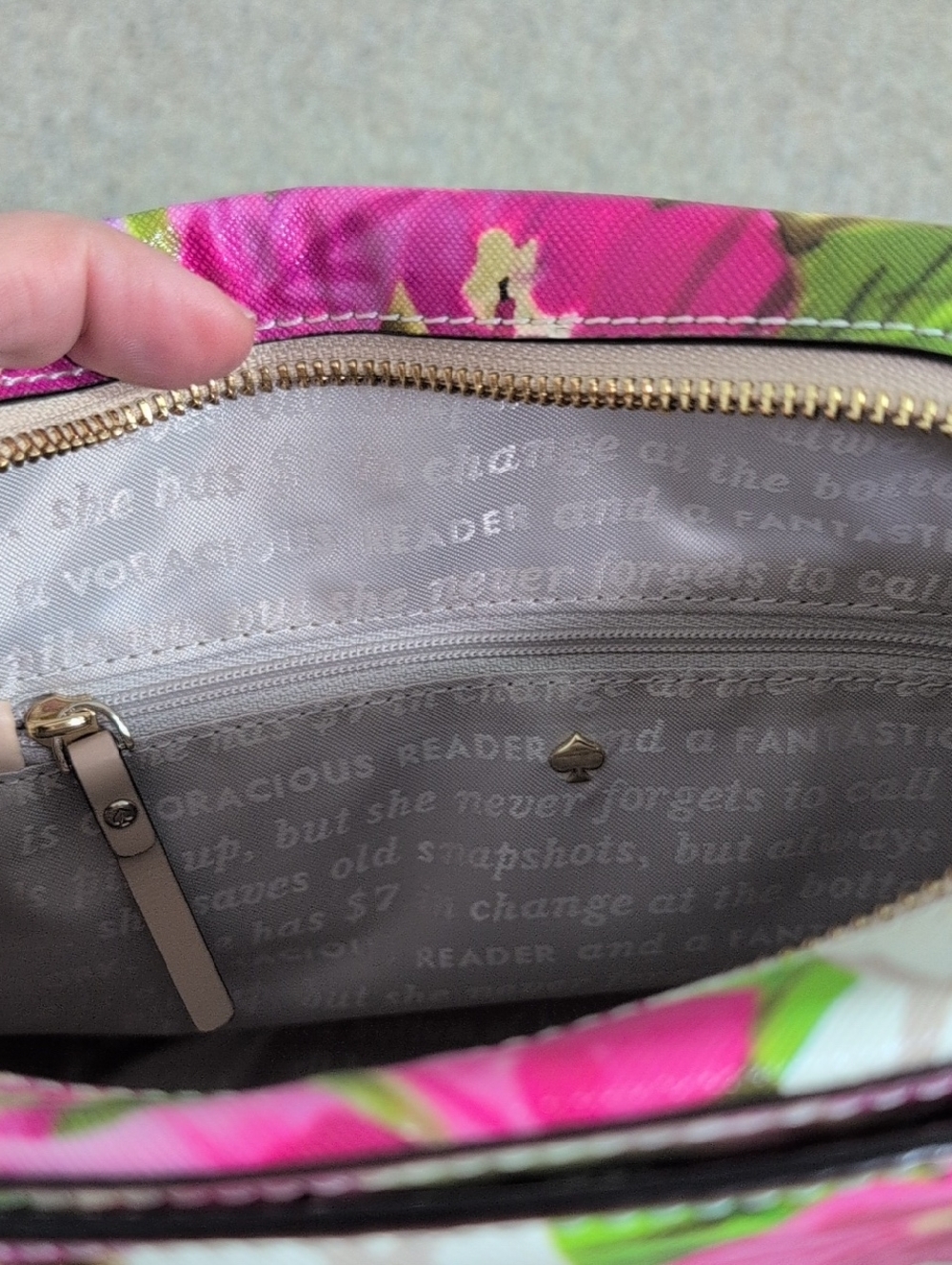 Kate Spade Bayard Place Little Babe Floral Bag Satchel Purse, Pink Flowers - Picture 9 of 16